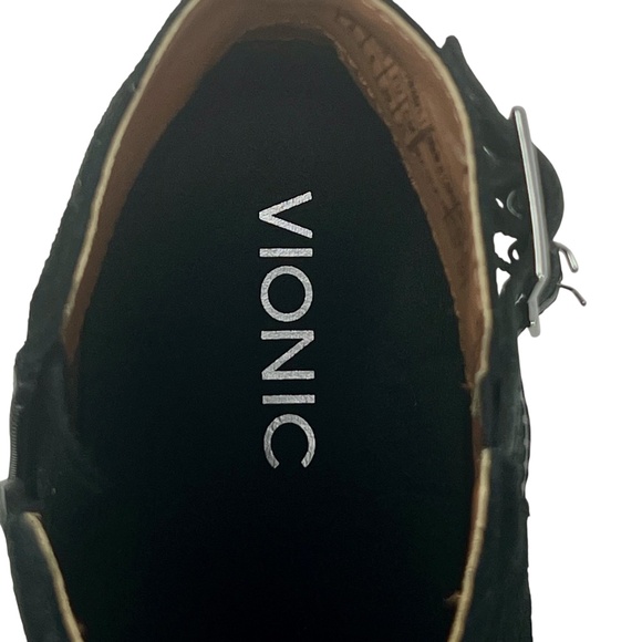 Vionic Women's Chyrssa Black Suede Side Zip Open Toe Booties size 8 - Picture 11 of 12